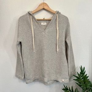 Lou & Grey Waffle Knit V-Neck Hoodie Sweatshirt